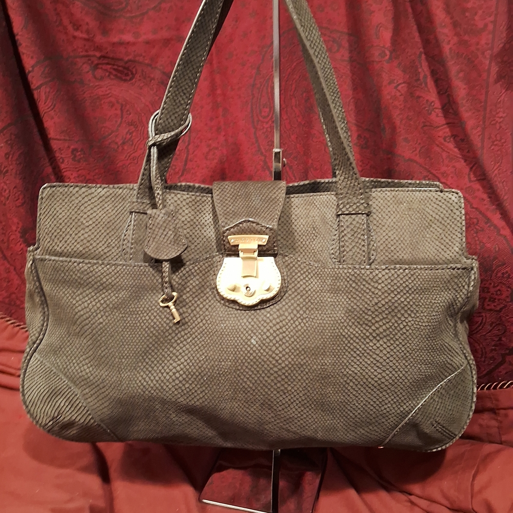 Talbots Textured Brown Suede Satchel